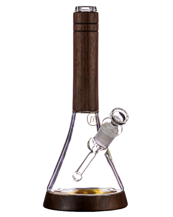 Walnut Wood Accented Beaker Bong