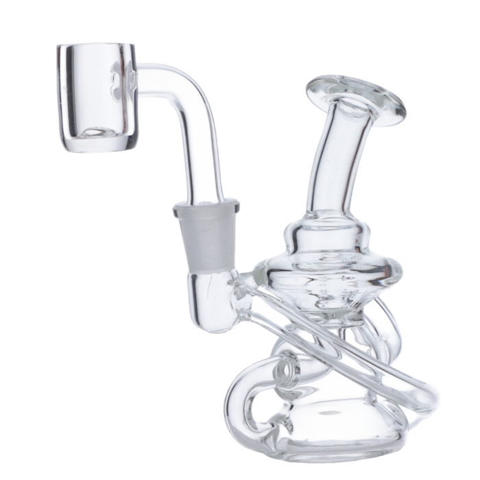 Dab Rig Water Pipe Mini w/Quartz -Clear-4in(RCL-S-J06)