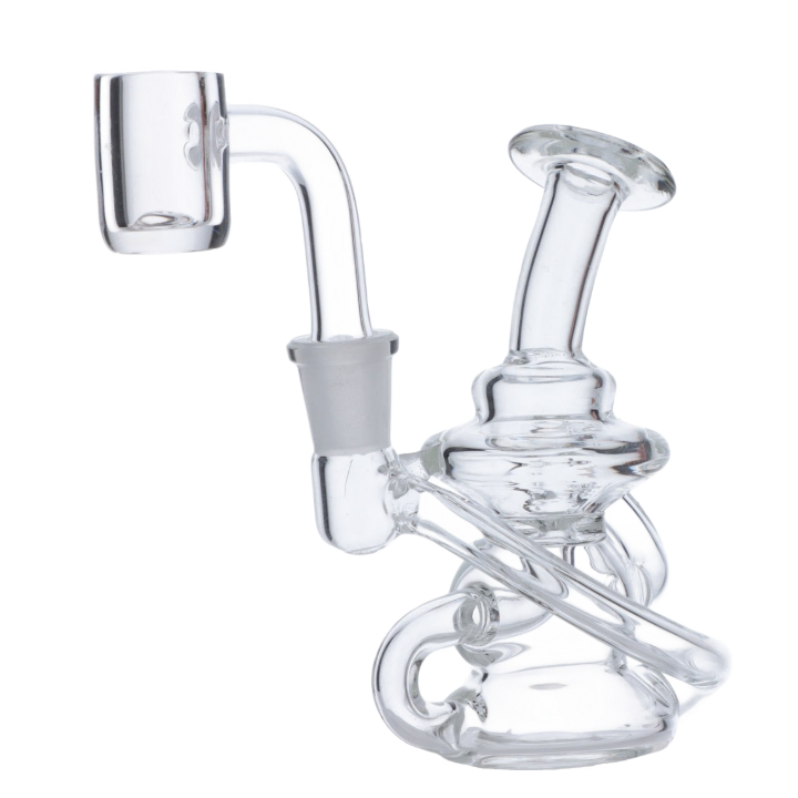 Dab Rig Water Pipe Mini w/Quartz -Clear-4in(RCL-S-J06)