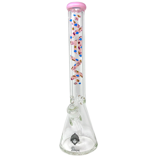 The Max Beaker 18" Transparent White and Pink