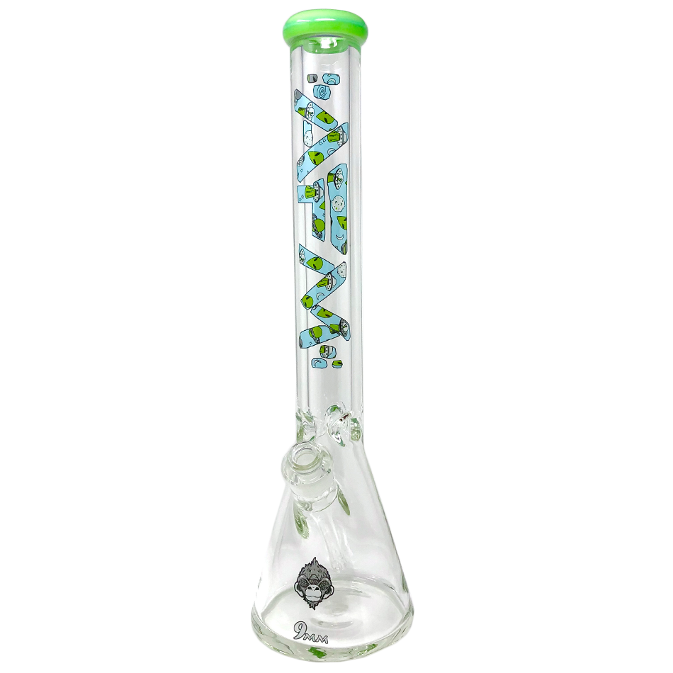 The Green Alien 9mm Beaker - 18"