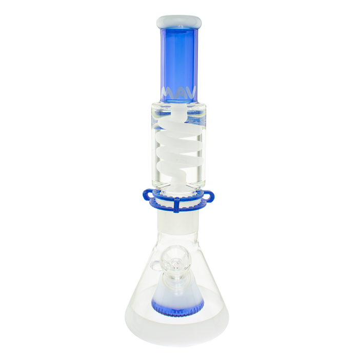 Blue and White Slitted Pyramid Beaker Freezable Coil System