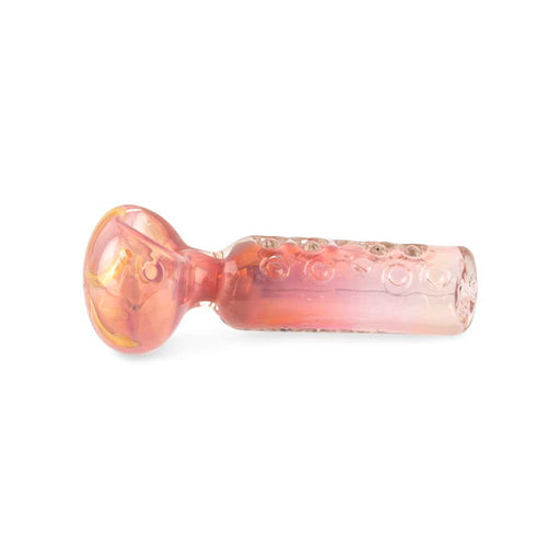 Custom Glass 5" Gold Fumed Pink and Orange Spoon Hand Pipe