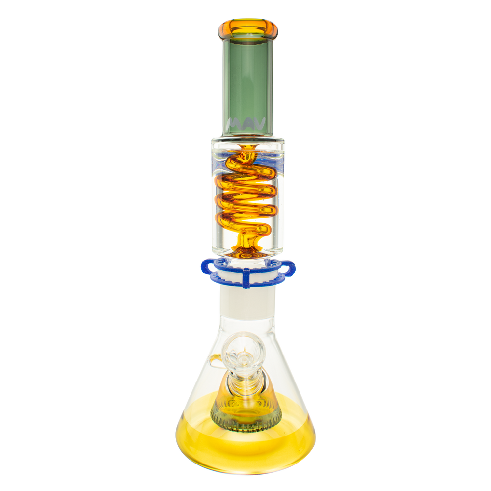 Gold and Transparent Black Slitted Pyramid Beaker Freezable Coil System