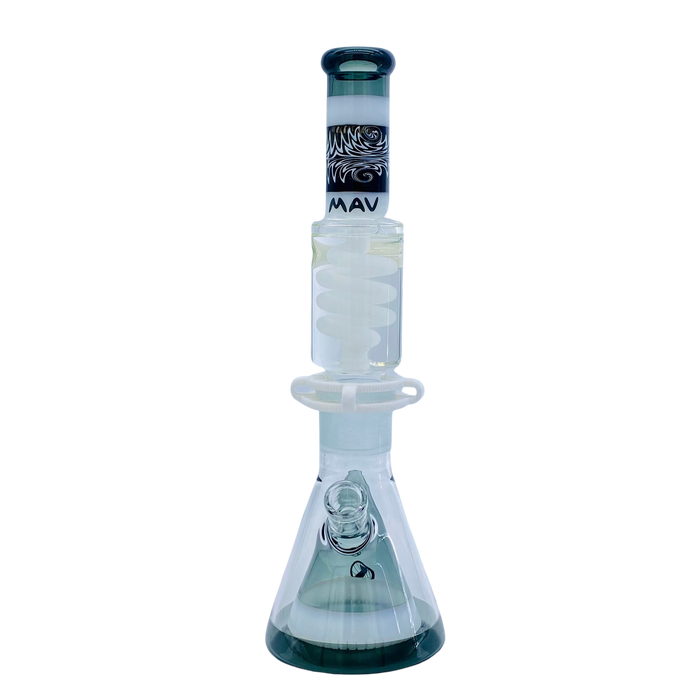 Reversal Wig Wag Smoke and White Slitted Pyramid Beaker Freezable Coil System