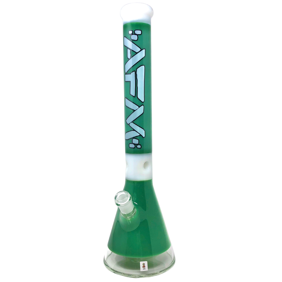 The Quasar Beaker 18" Clear Bottom - White/Green