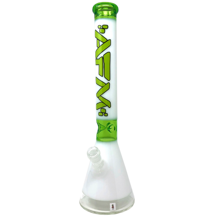 The Quasar Beaker 18" - Clear Bottom Lime/White