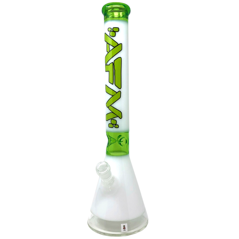 The Quasar Beaker 18" - Clear Bottom Lime/White