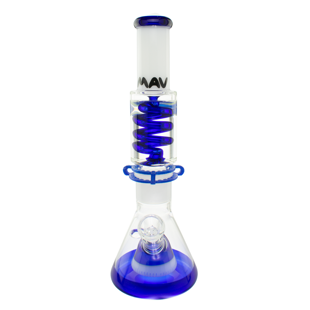 White and Blue Slitted Pyramid Beaker Freezable Coil System